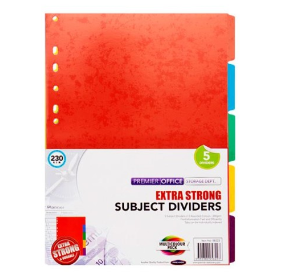 Subject Dividers 5 Part