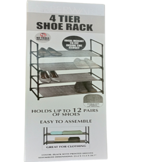 4-Tier Shoe Rack – Sturdy and Spacious Storage