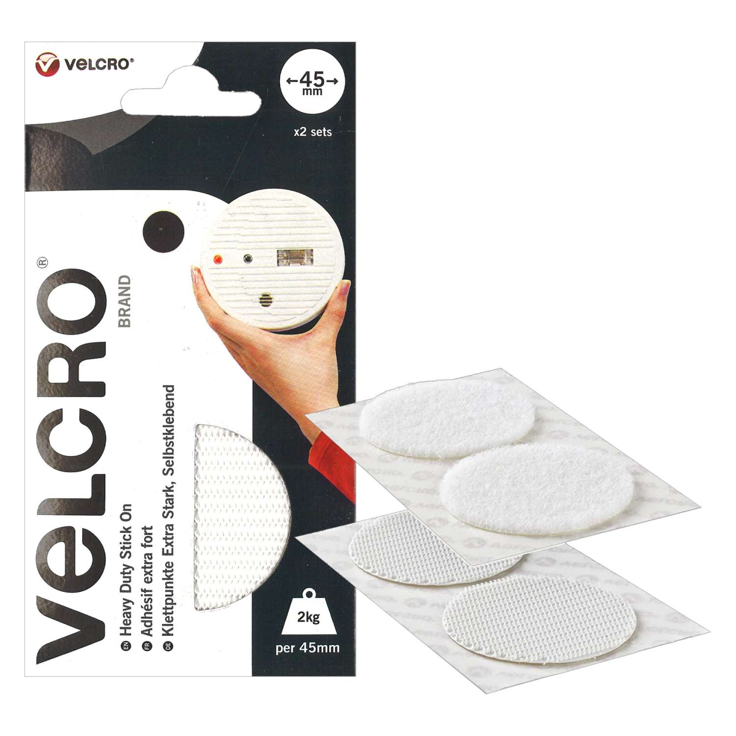 Velcro Heavy Duty Stick-On Coins in White