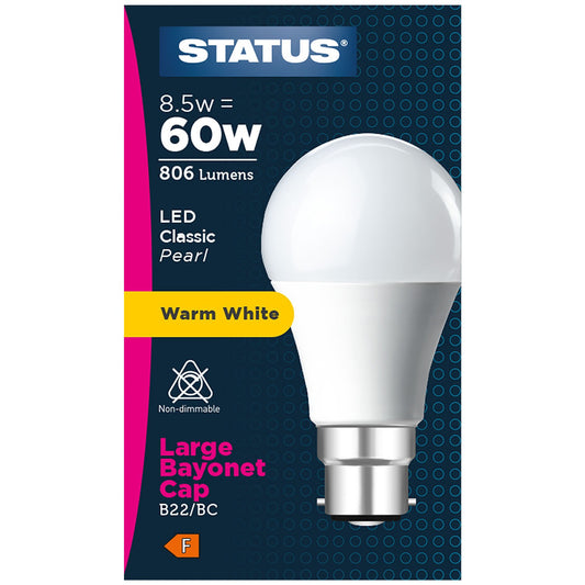 8.5W LED BC Cap Bulb (60W Equivalent)