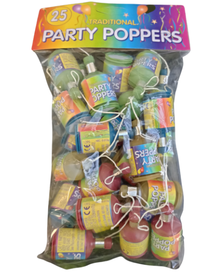 Party Poppers 25 Pack