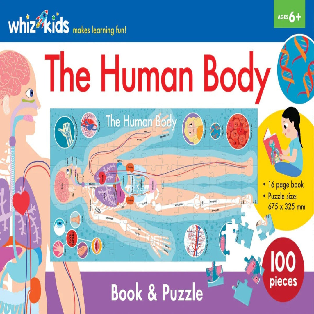 The Human Body Whiz Kids Book and Jigsaw 100 Pieces