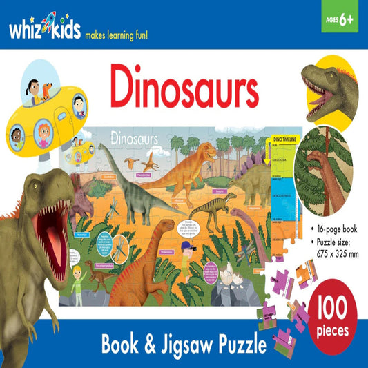 Dinosaurs Whiz Kids Book and Jigsaw 100 Pieces