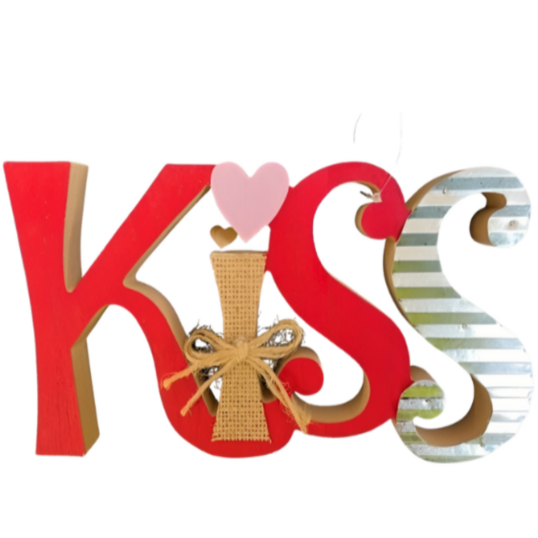 Word Table Top Decor Kiss