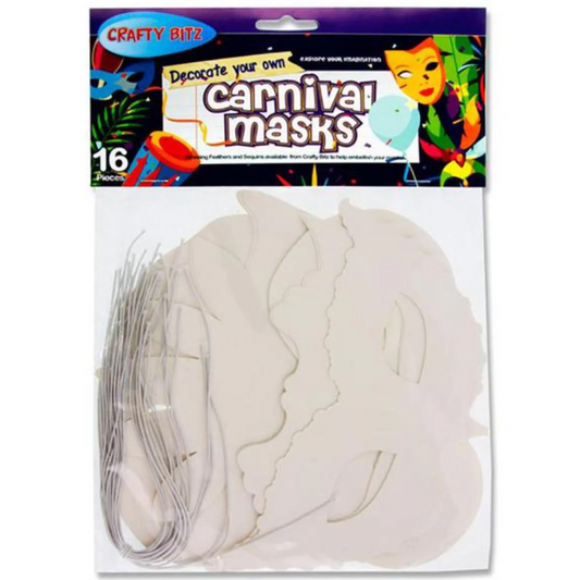 Crafty Bitz Pack of 16 Carnival Masks