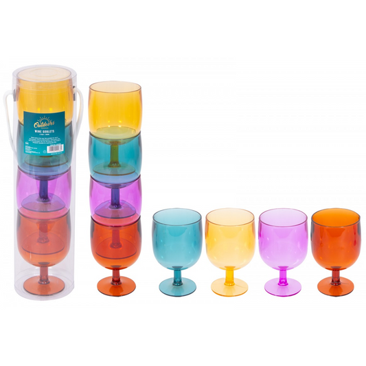 4 Wine Stacking Goblets in PVC Tube