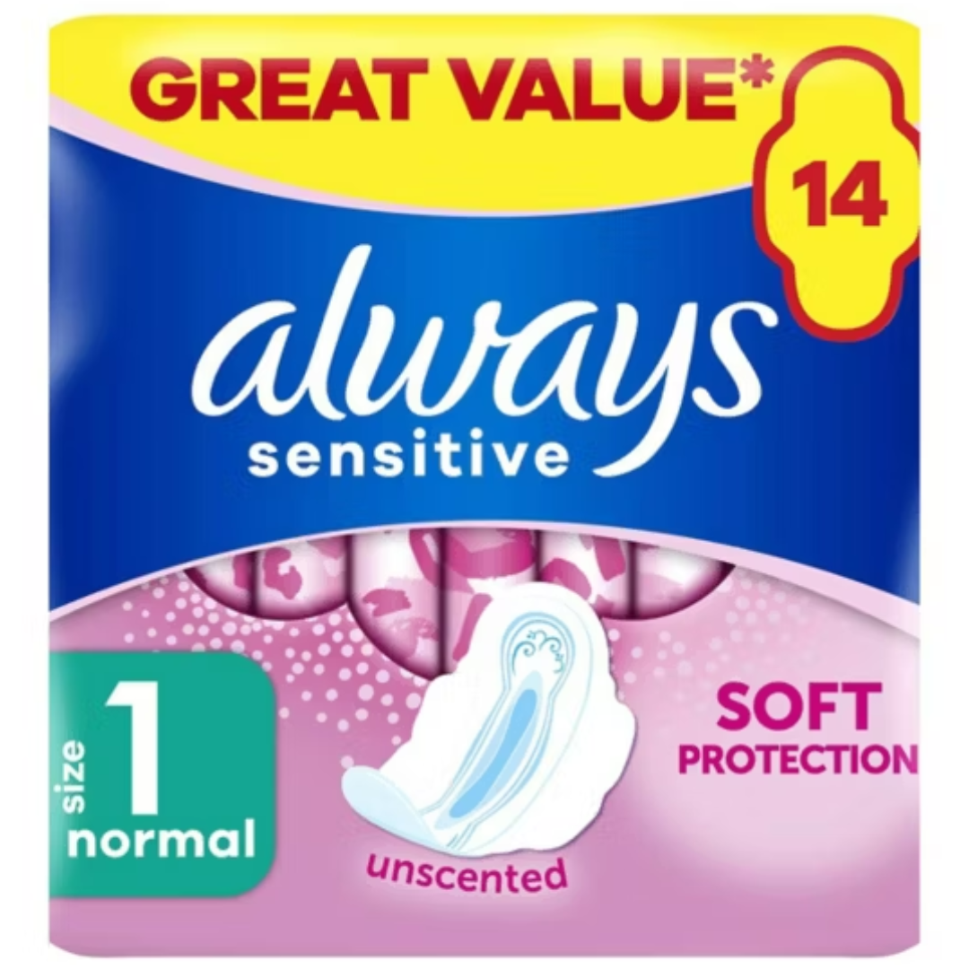 Always Soft+Fit Normal Plus Sanitary Pads - 14 Pack