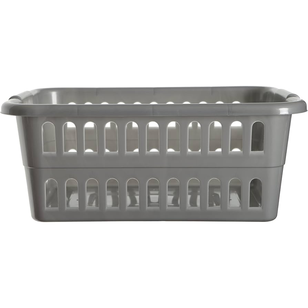 59cm Rectangular Laundry Basket - Silver