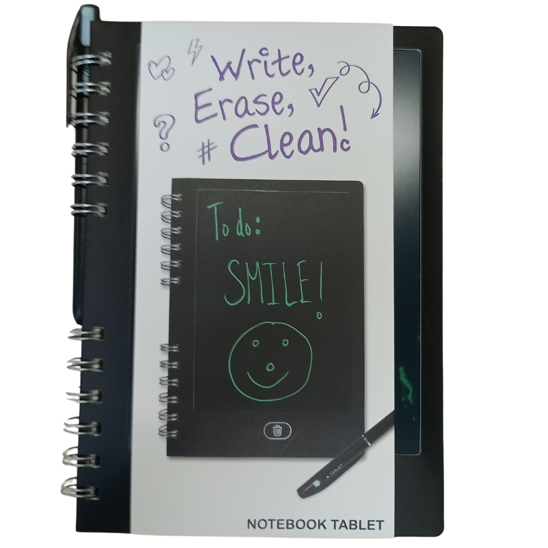 Black Color Notebook with Tablet Holder