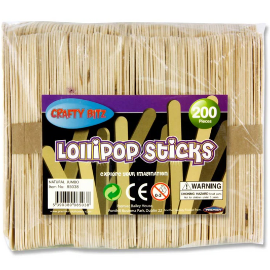 200 Jumbo Lollipop Sticks