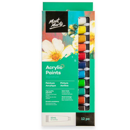 Mont Marte Acrylic Paint Set 12pc x 12ml