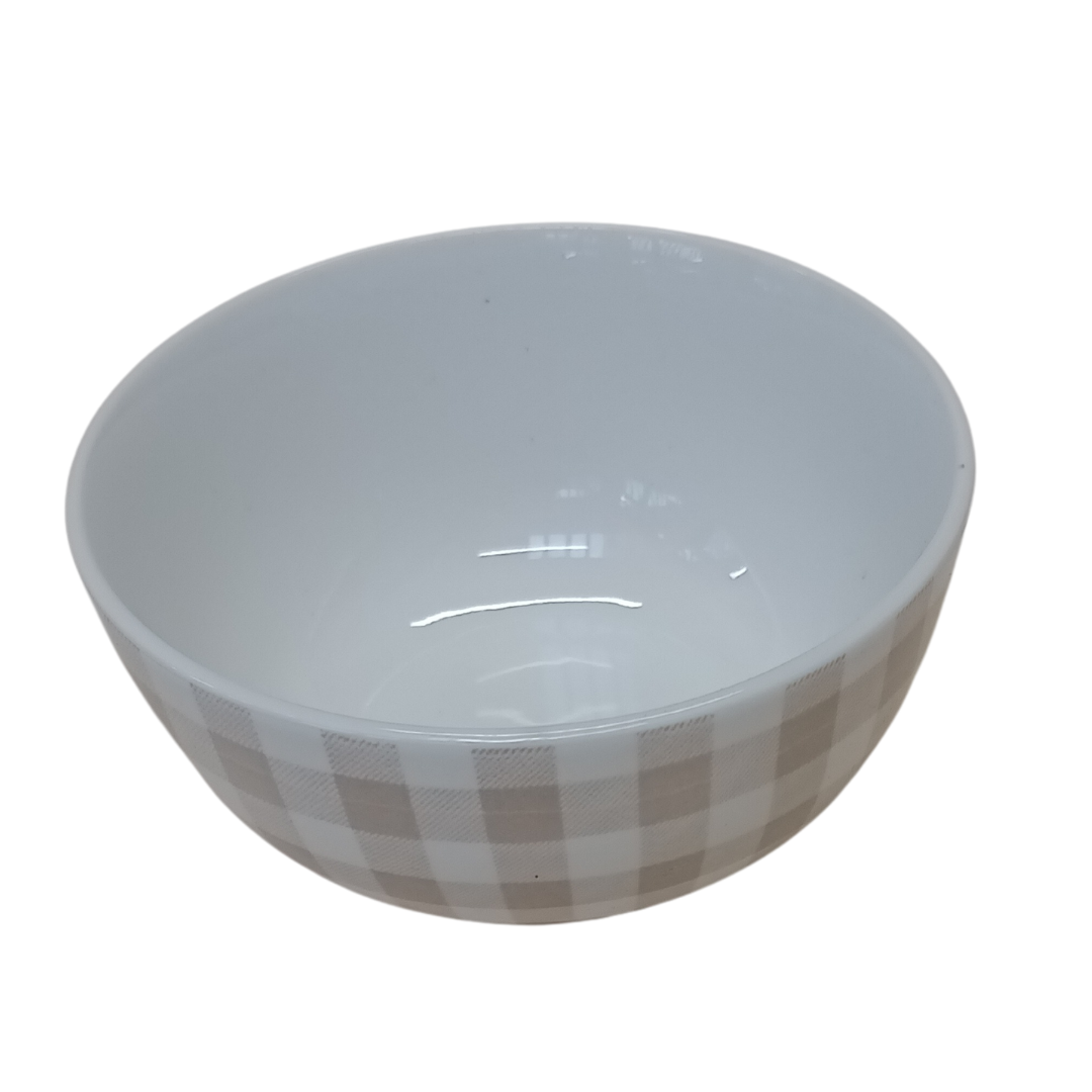 5.5-Inch Gingham Porcelain Rice Bowl