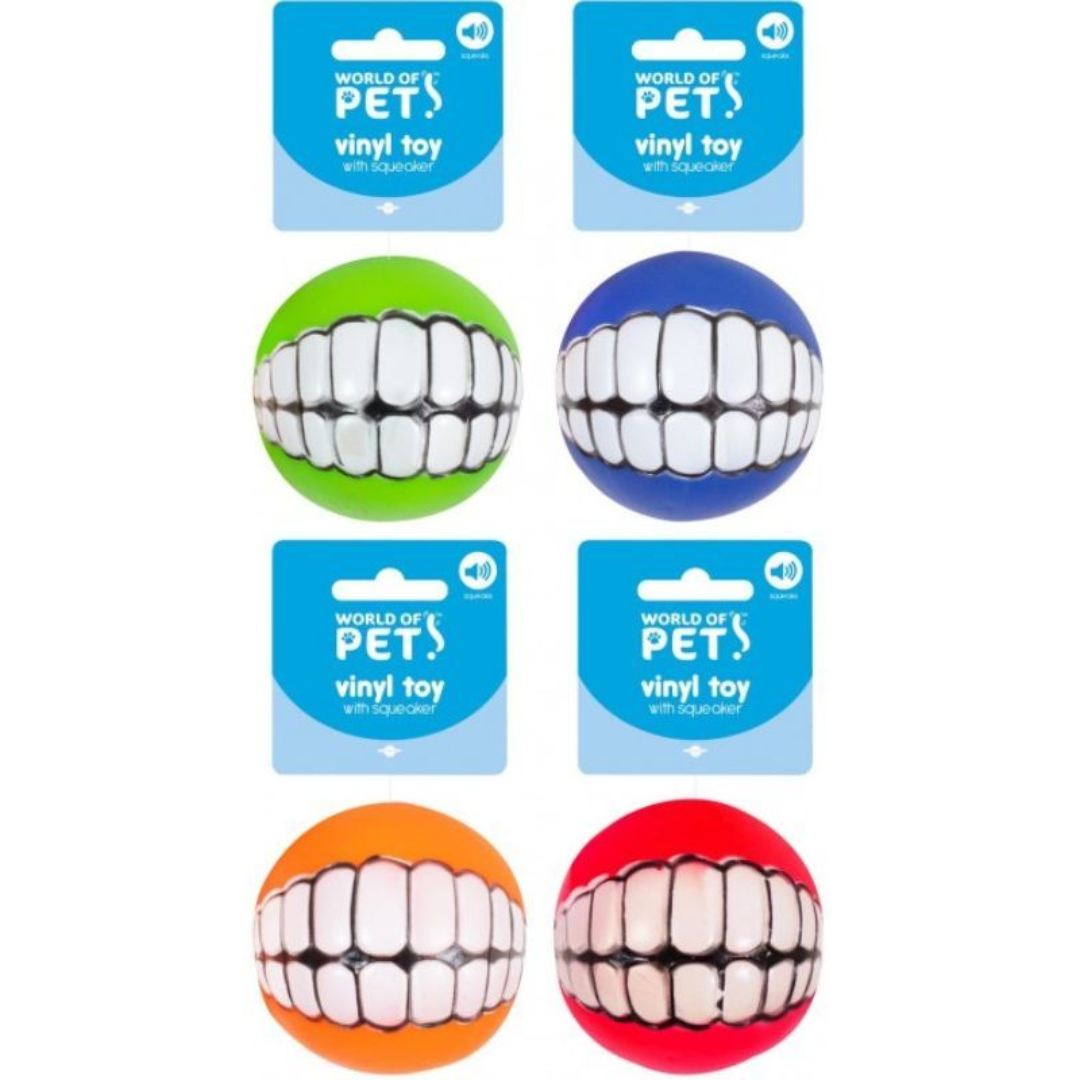 Vinyl Smile Squeaky Pet Ball