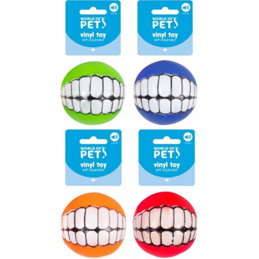 Vinyl Smile Squeaky Pet Ball