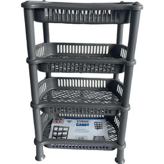 Silver 4-Tier Storage Rack