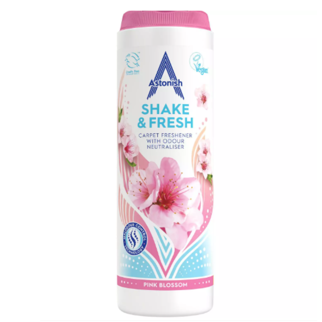 Astonish Shake & Fresh Pink Blossom Carpet Freshener - 400g