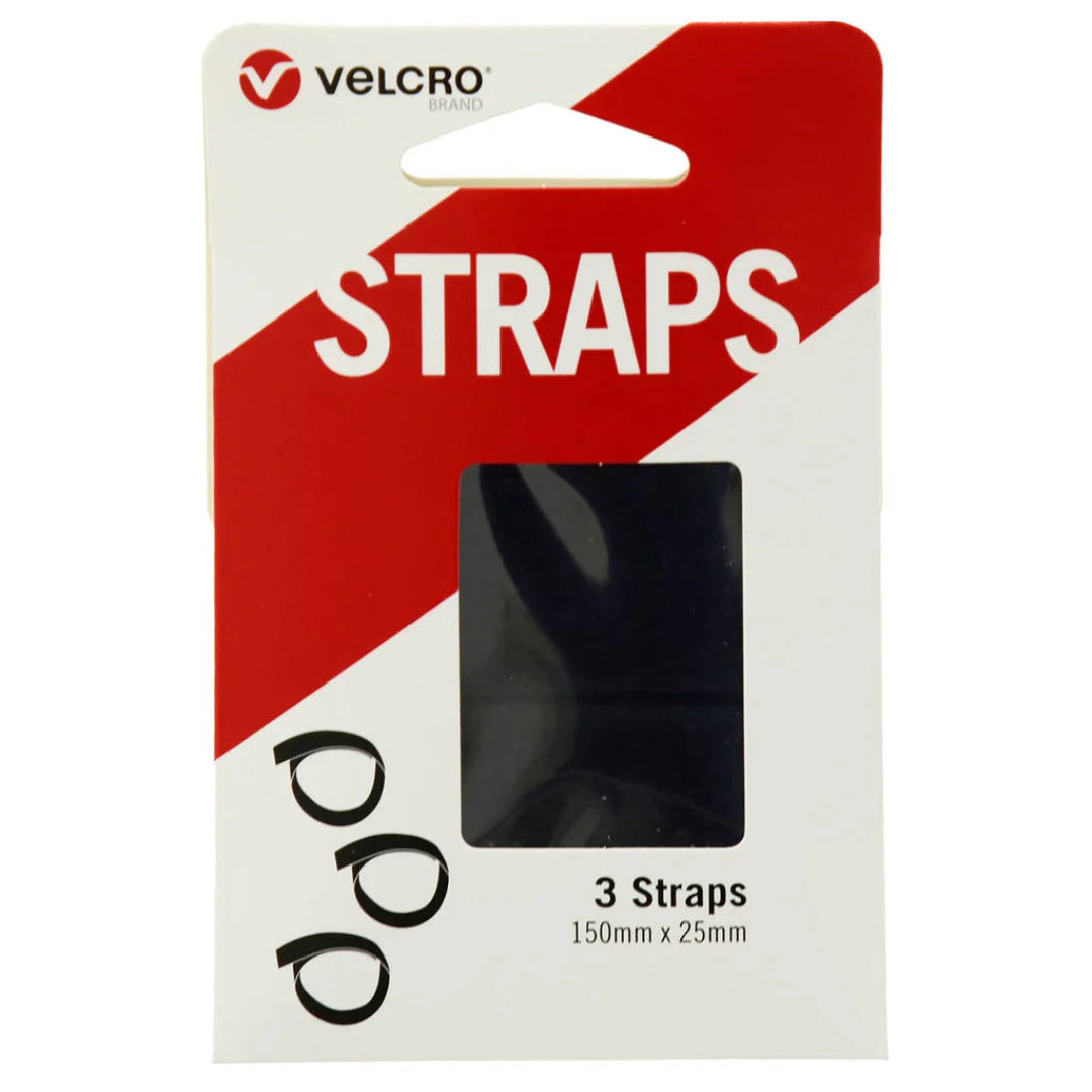 Velcro Black 3 Straps 150mm