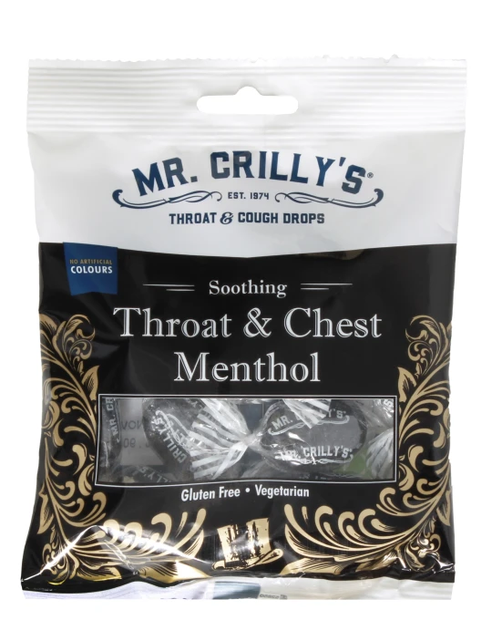 Mr. Crilly's Throat and Chest Menthol Cough Drops 100g