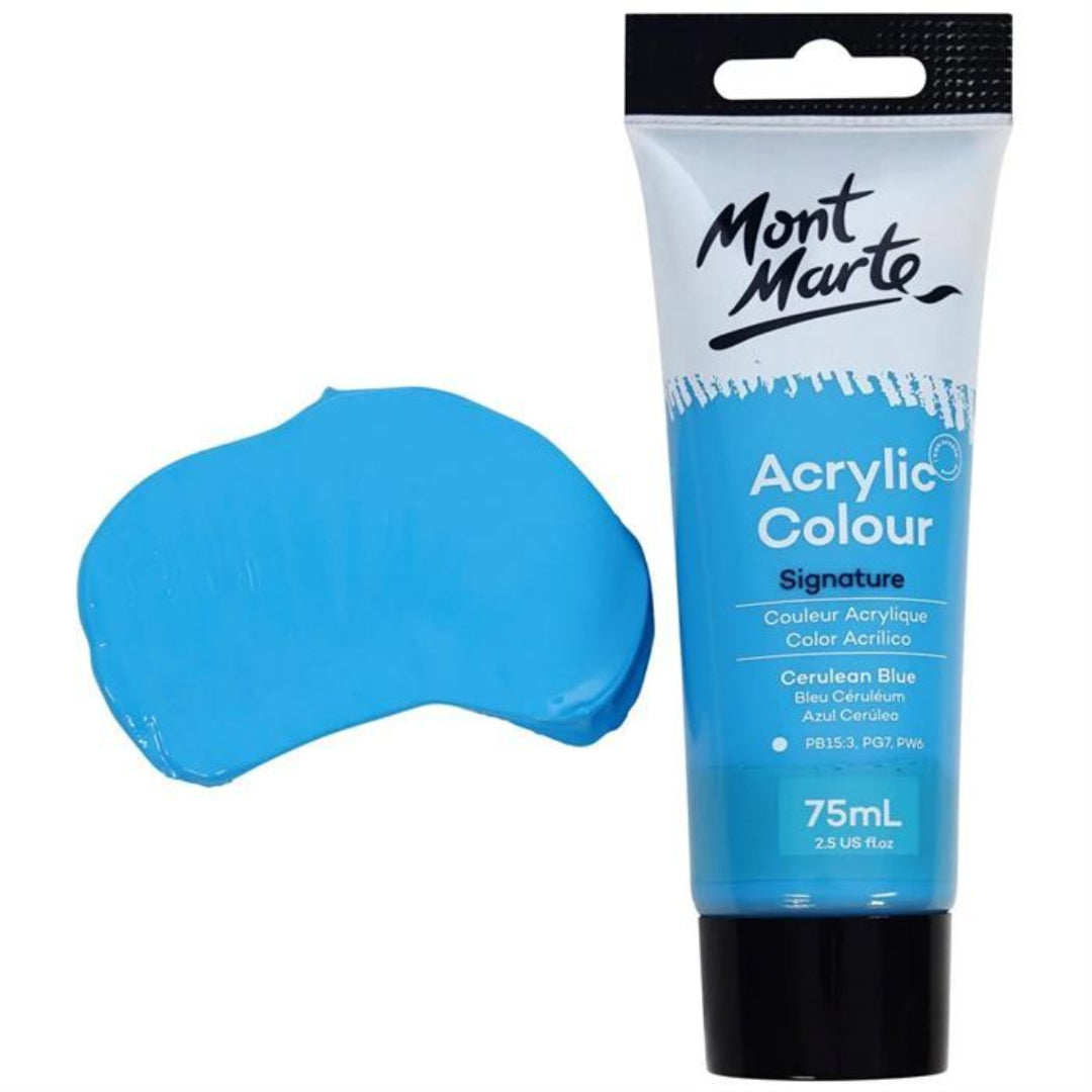 Mont Marte 75ml Acrylic Paint - Cerulean Blue