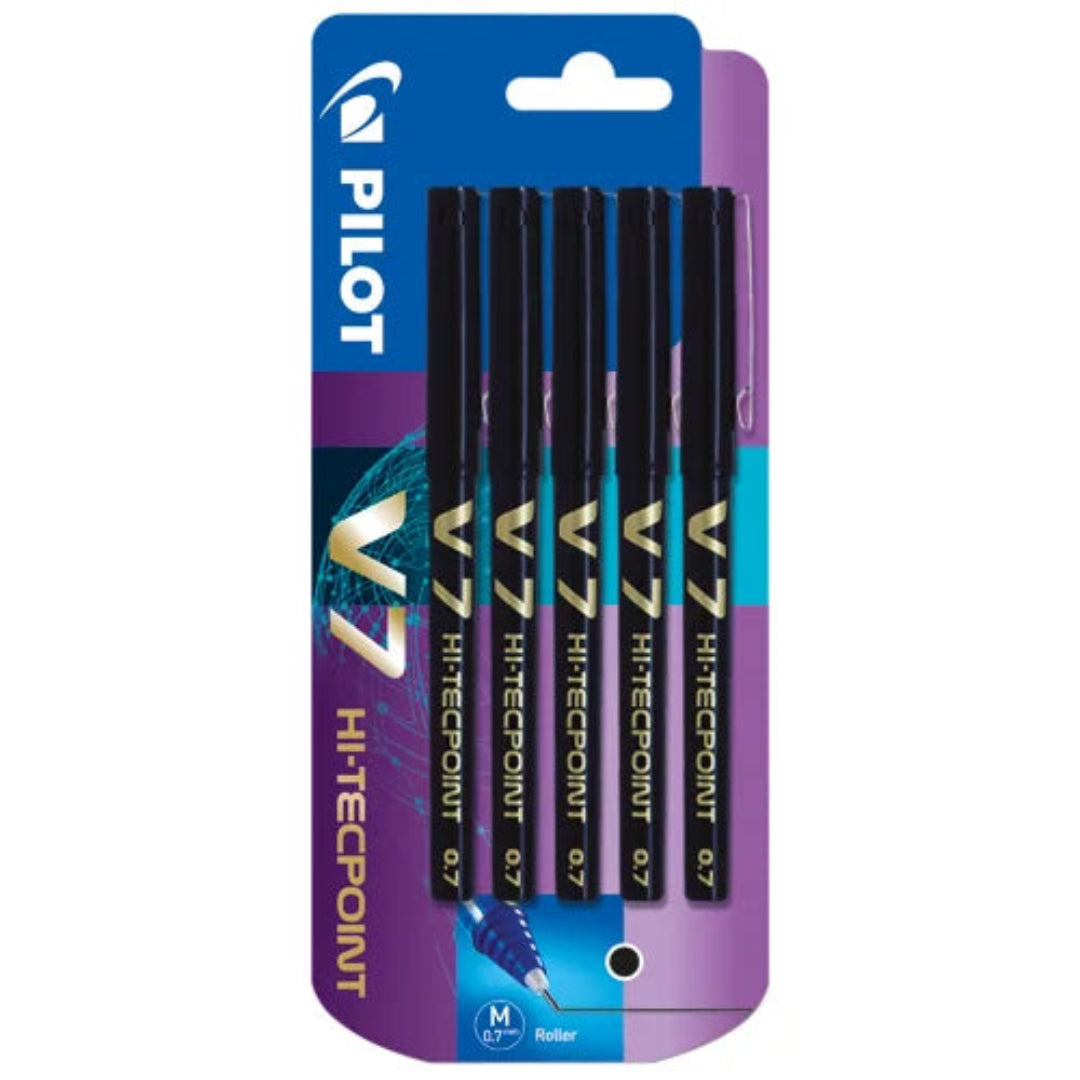 5-Pack Black V7 Liquid Ink Rollerball Pens