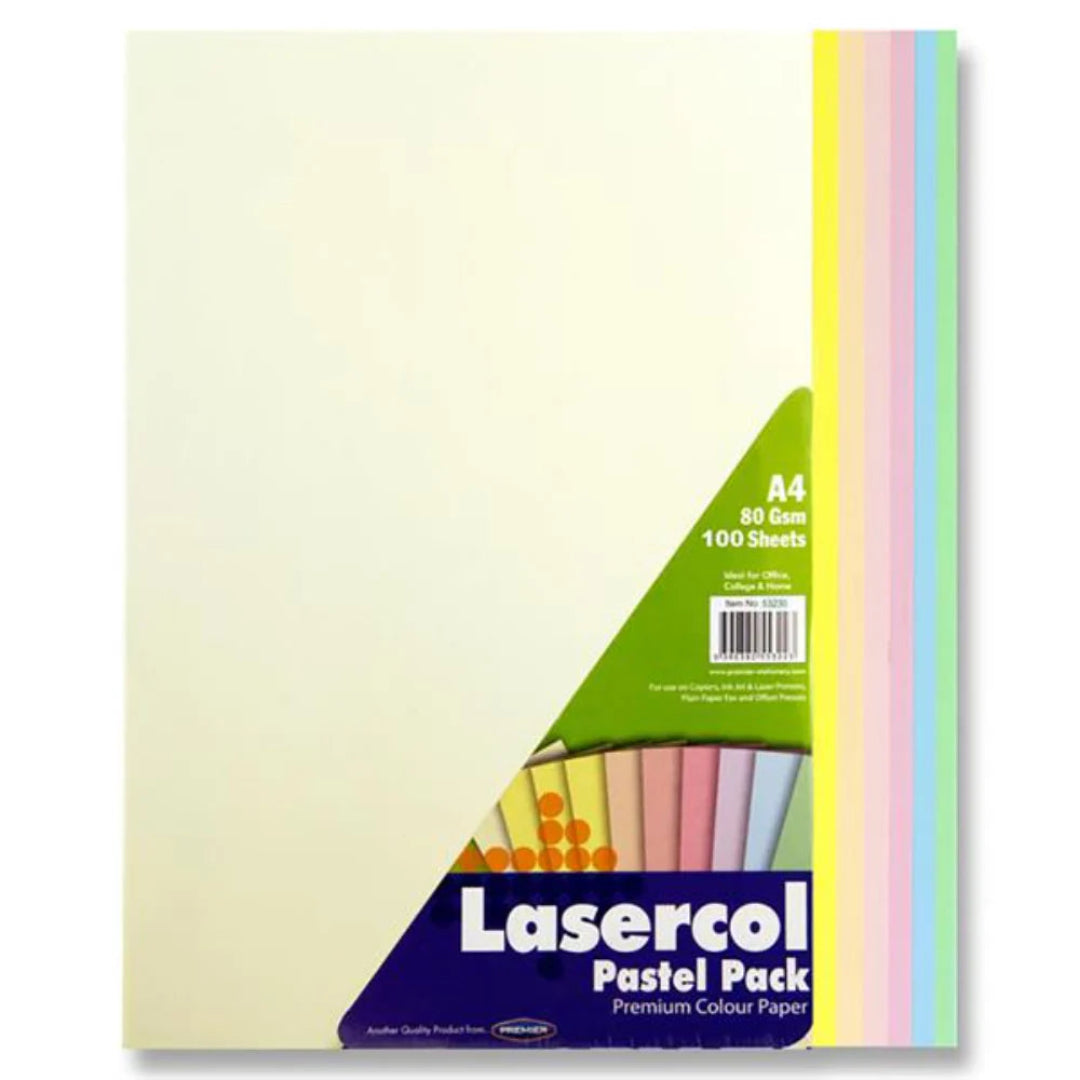 Lasercol A4 Colour Paper – 80gsm (100 Sheets)