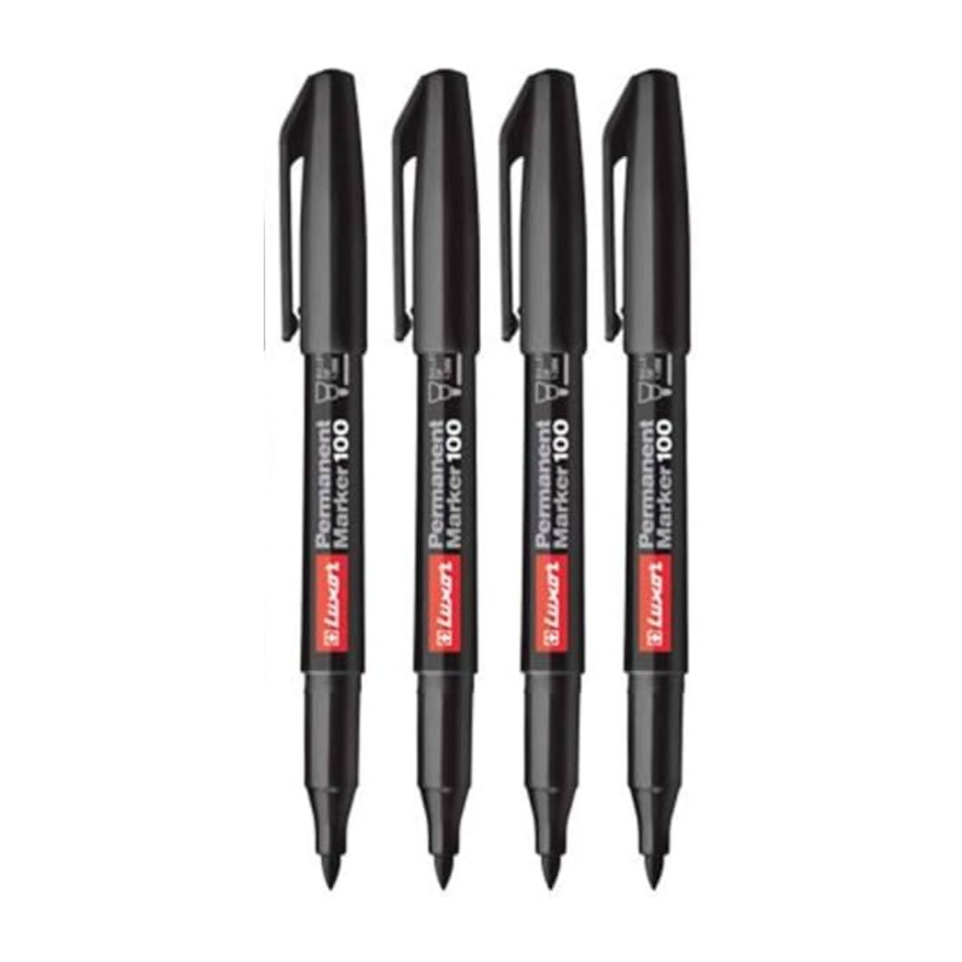 Luxor Permanent Marker 100 Bullet Tip (4-Pack, Black)