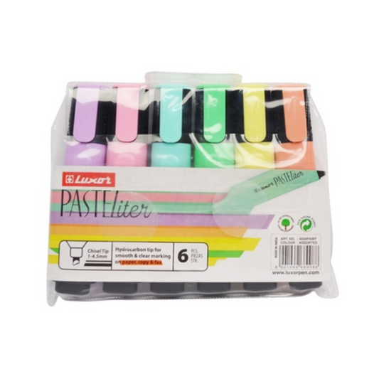 6PK Assorted Pastel Highlighter Chisel Tip