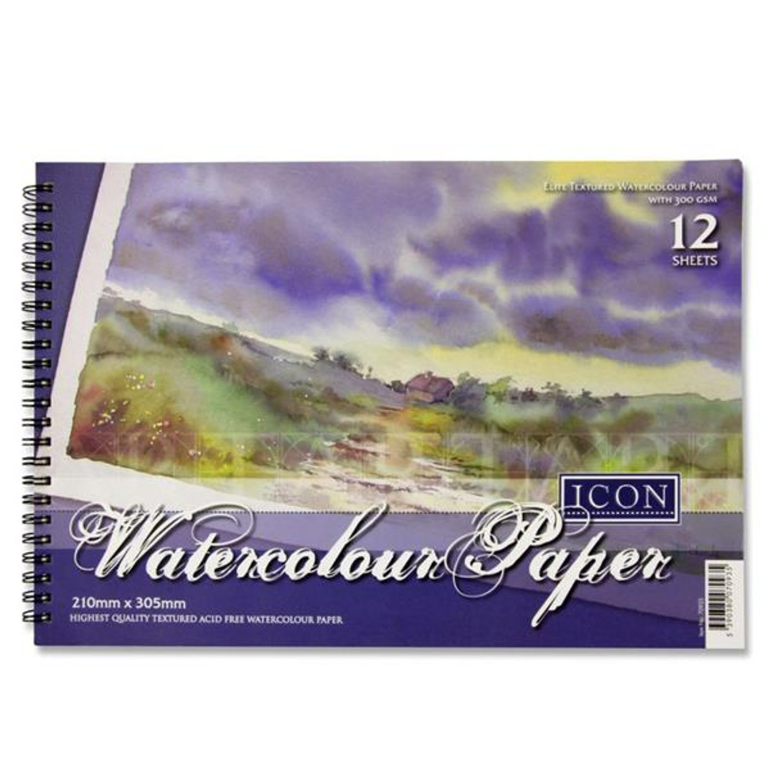 Icon Art Watercolour Paper Pad A4 – 12 Sheets