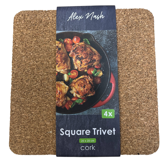 Pack Of 4 Square Cork Trivets