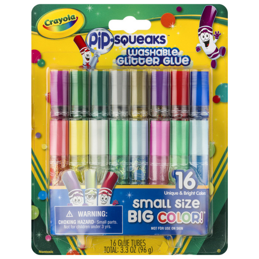 Crayola Pip-Squeak Glitter Glue – 16 Colors