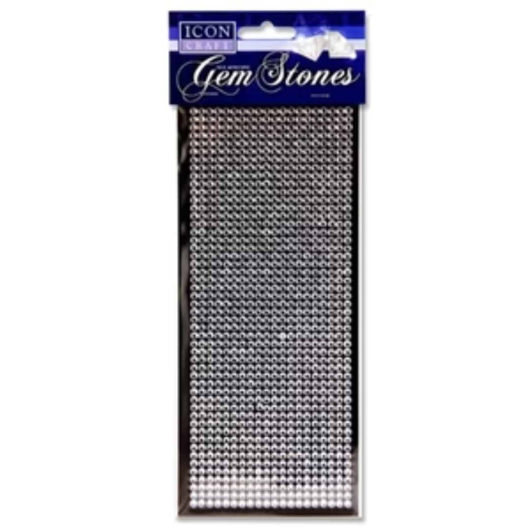 1000 White Self-Adhesive Gem Stones