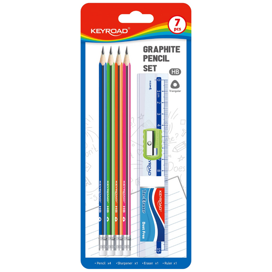 Keyroad School Stationery Set – 7 Piece