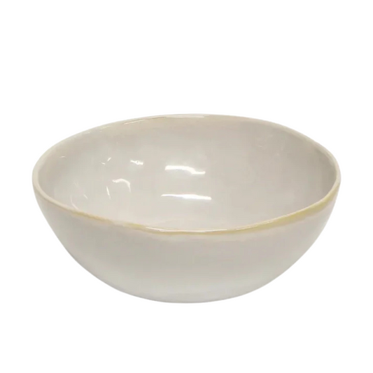 8" Cream Reactive Glaze Soup Bowl