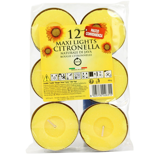 12-Pack Corfu Citronella Candles 10 Hour