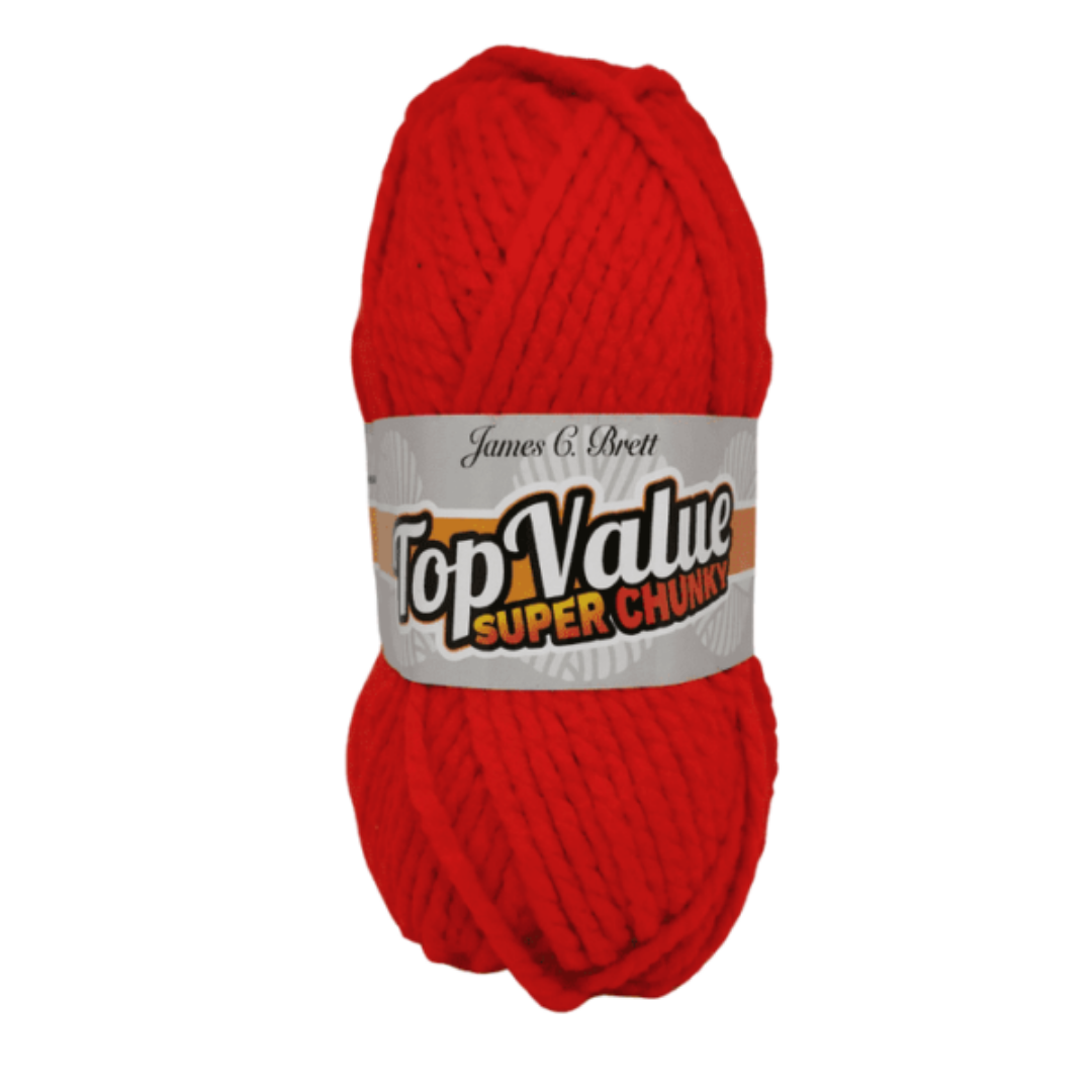 Top Value Chunky 100 Grams Double Knitting Yarn TC14 Red