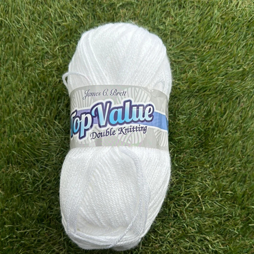 Top Value Double Knitting 100G Shade 8428 White