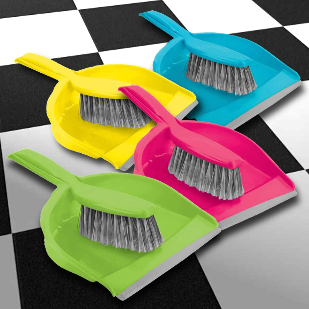 Dust Pan & Brush Convenient and Compact Cleaning Set