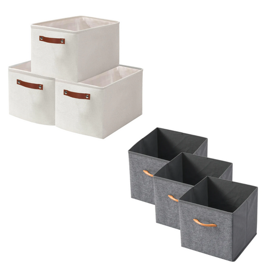 Foldable Fabric Drawers with Plastic Handles