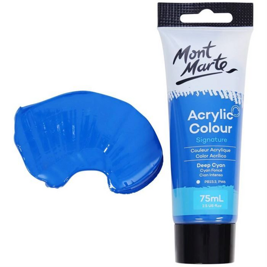 Mont Marte Acrylic Paint Deep Cyan Blue 75ml