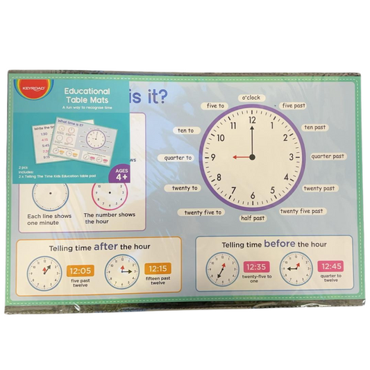 Telling Time Educational Table Mats!