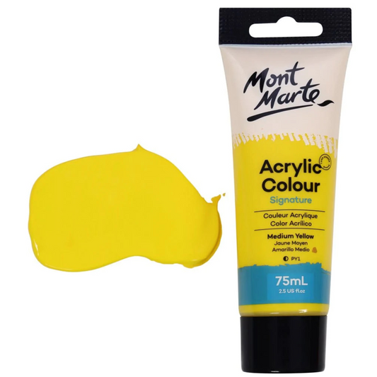 Mont Marte 75ml Acrylic Paint – Medium Yellow