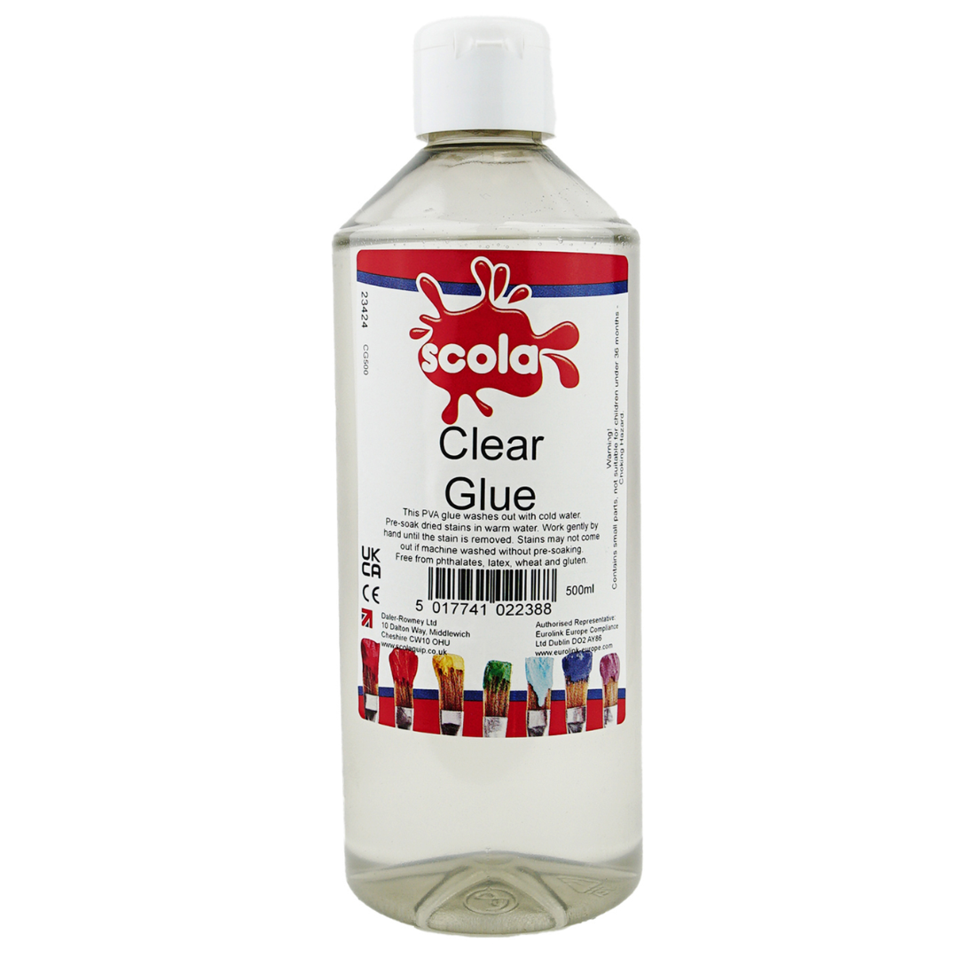 Scola 500ml Clear PVA Glue - Strong, Fast-Drying Adhesive