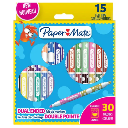 Paper Mate Dual Ended Felt Tip Markers x15