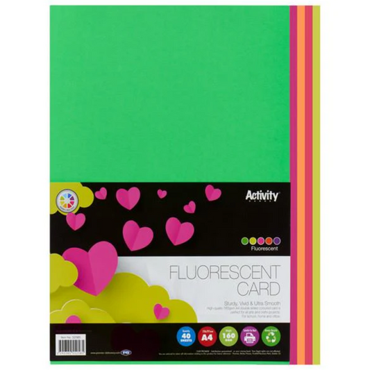 A4 160gsm Fluorescent Activity Card (40 Sheets)