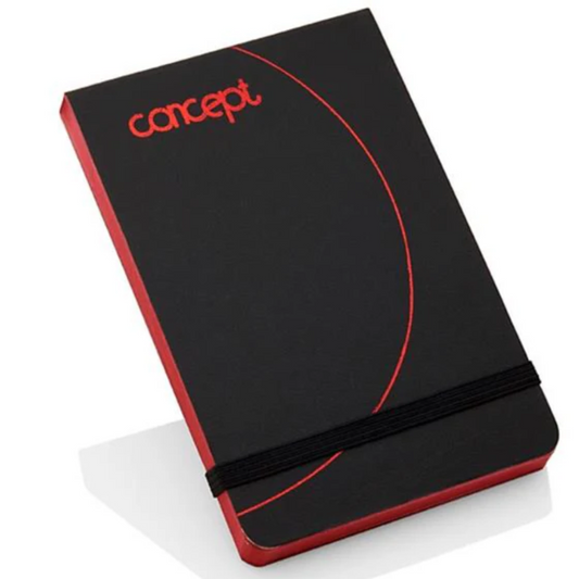 Concept A7 192 Page Black Notebook With Elastic