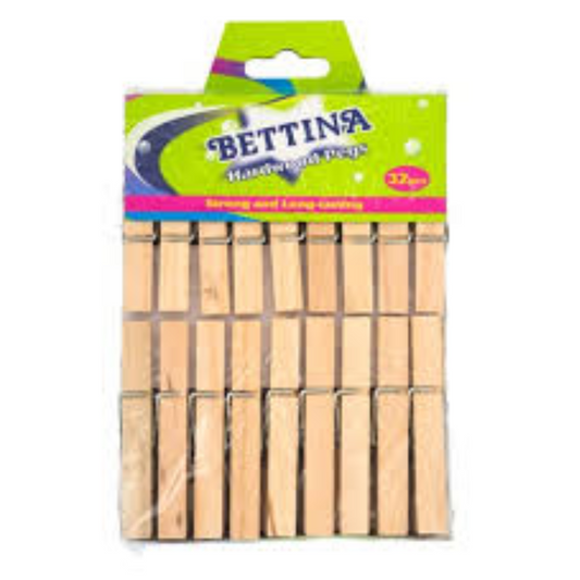 32-Piece Hard Birchwood Peg Set