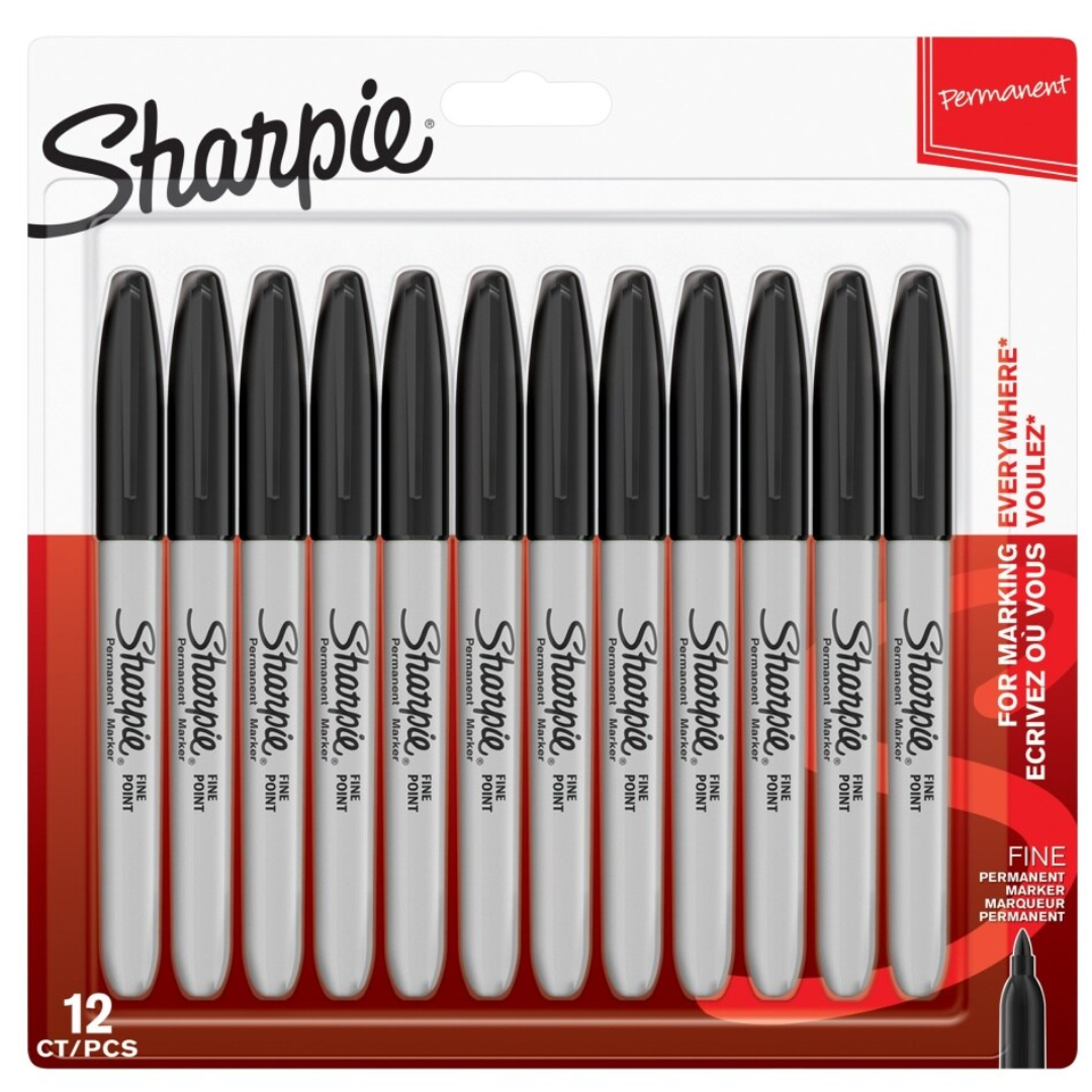 Sharpie 12-Pack Black Permanent Markers