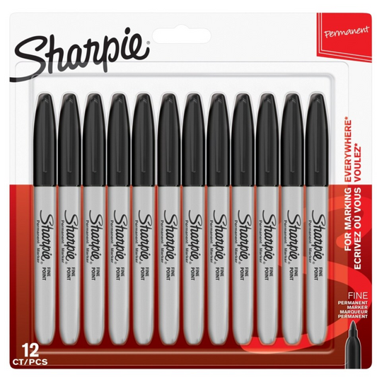 Sharpie 12-Pack Black Permanent Markers