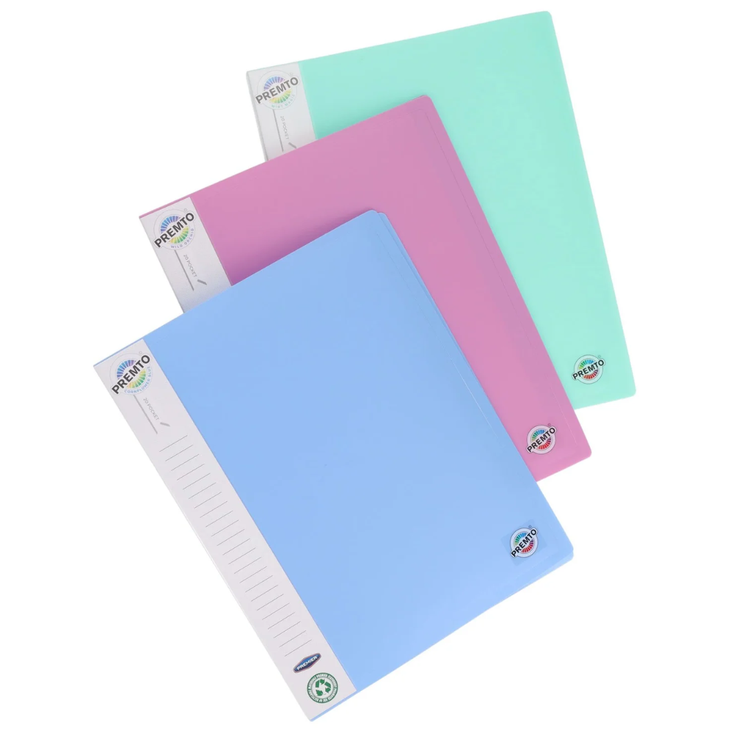 3 Pack of Premto Pastel A4 20 Poly Pocket Book