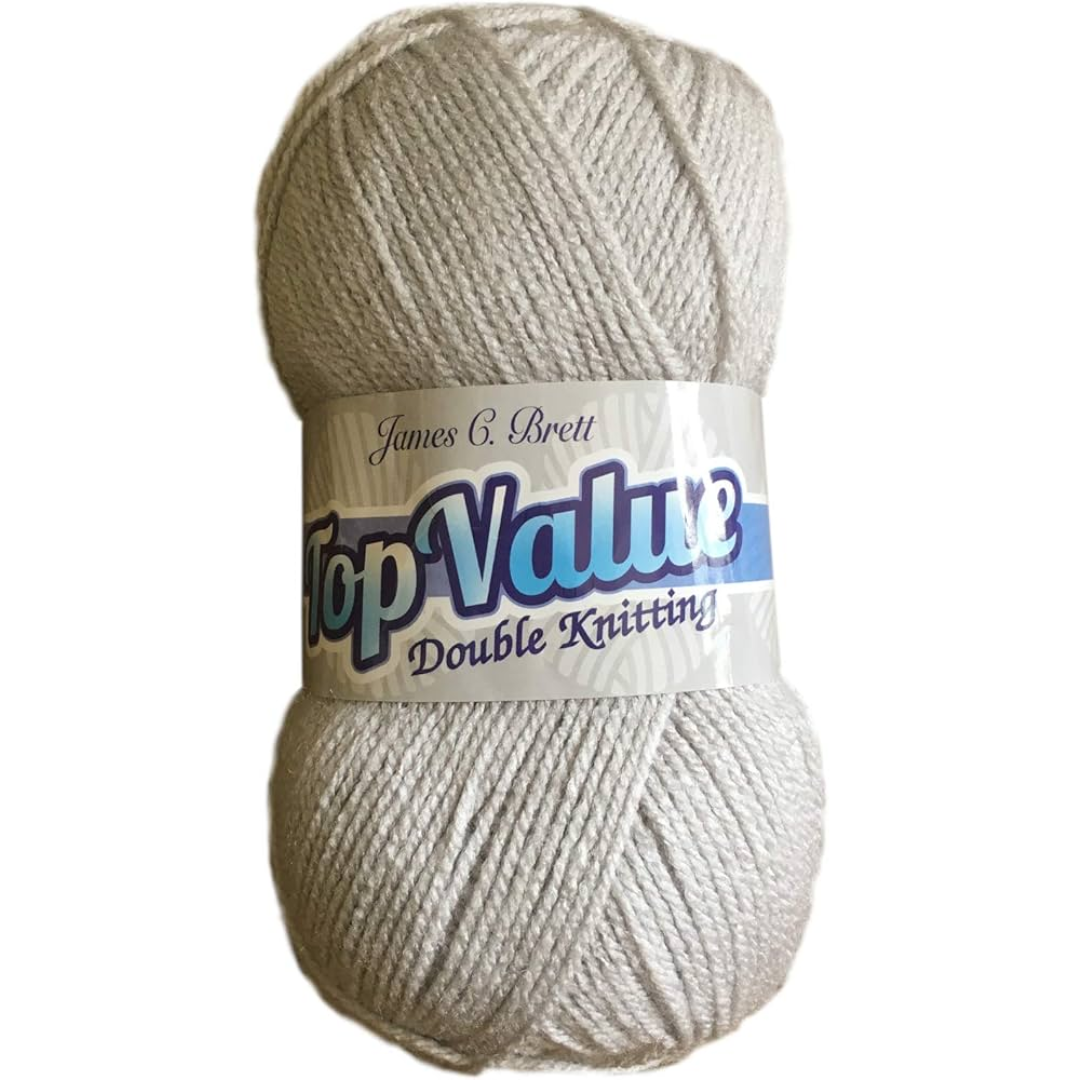 Top Value 100 Grams Double Knitting Yarn 8458 Silver